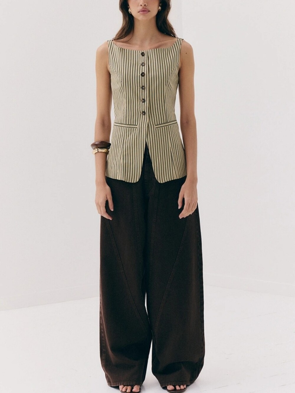 Pretty Little Thing Chocolate Wide Leg Jeans